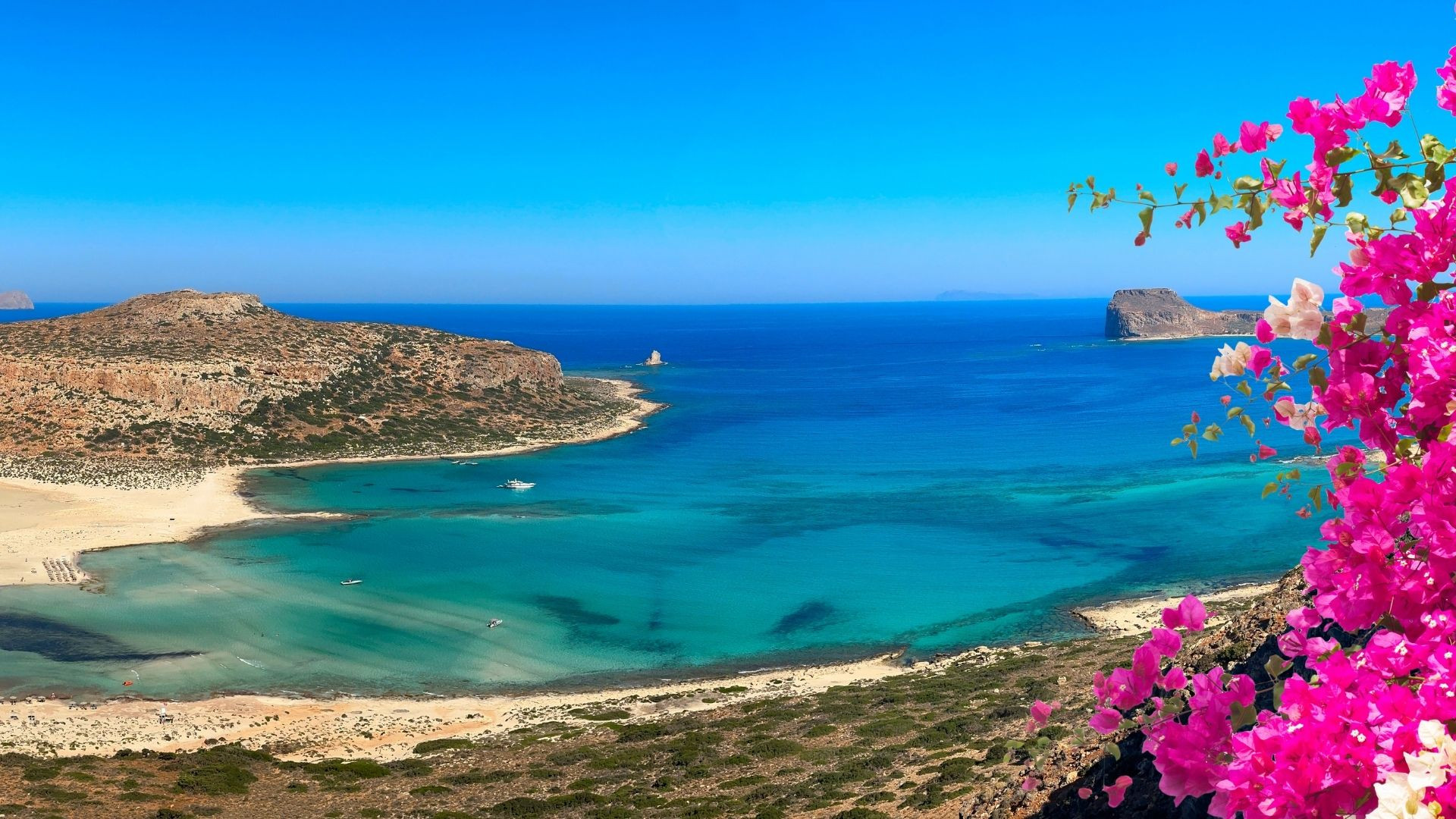 Laguna turchese di Balos e bouganville - Creta - Grecia